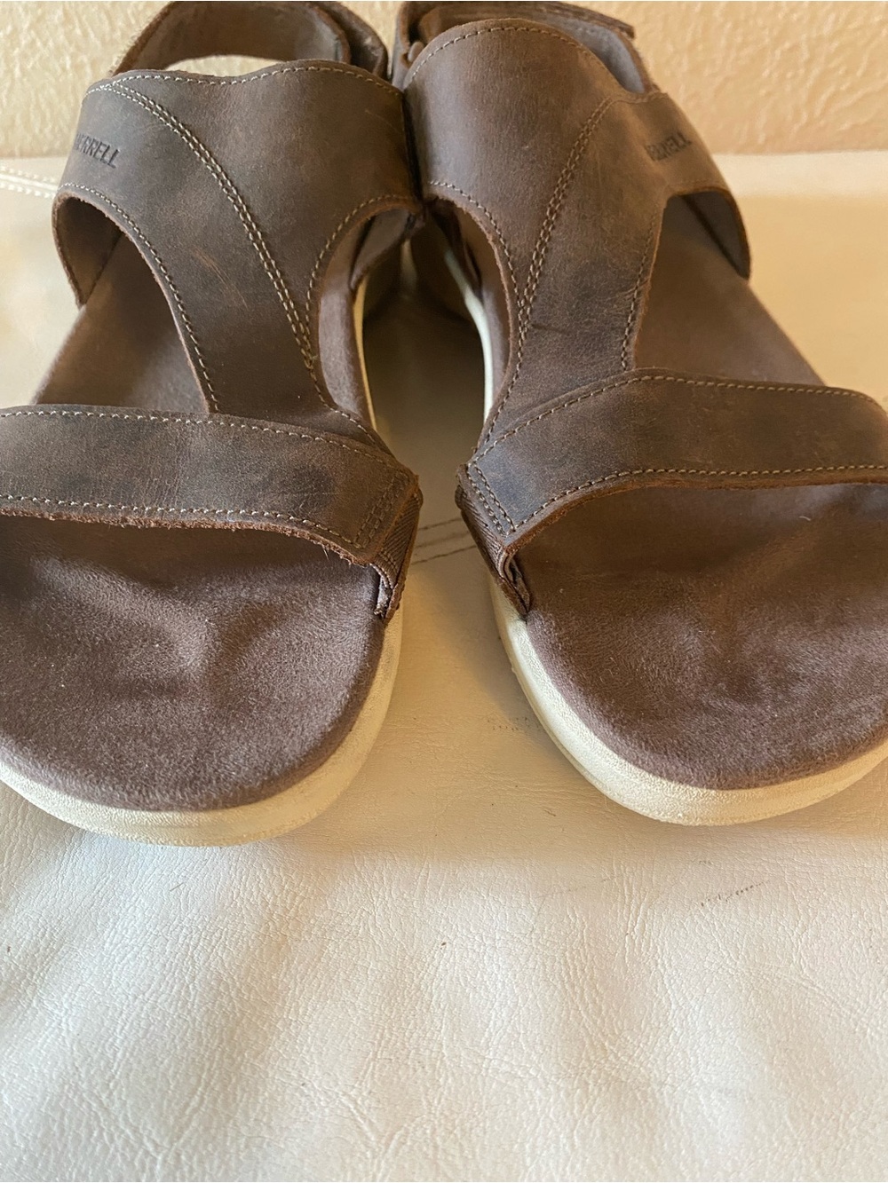Merrell Women’s Brown Leather Sandals District 4 Luxe Backstrap Size 8 - Picture 3 of 6